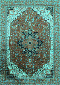 Oriental Turquoise Industrial Rug, urb2106turq