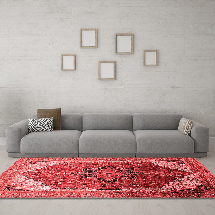 Industrial Red Washable Rugs