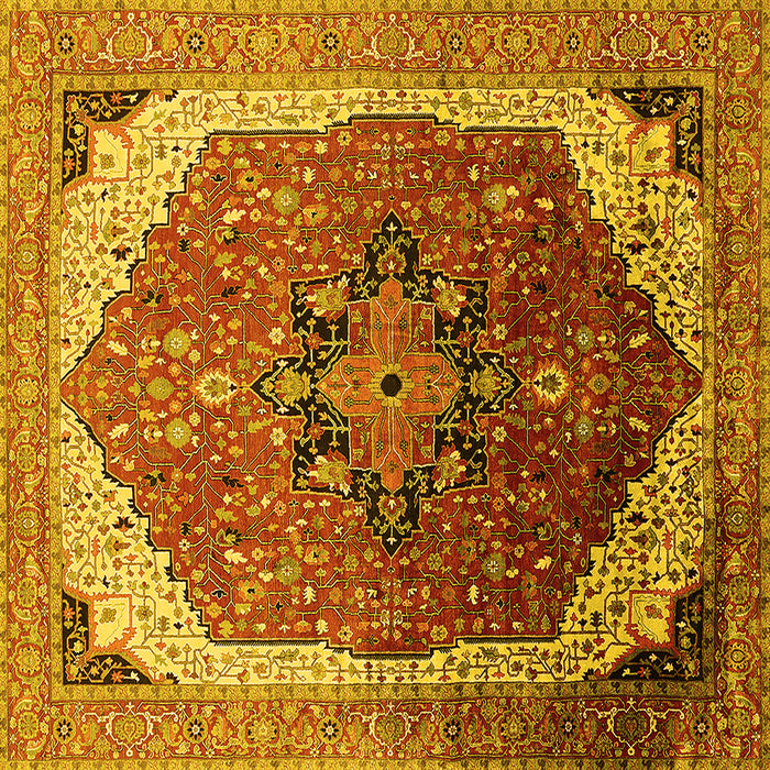 Square Oriental Yellow Industrial Rug, urb2106yw