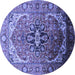 Round Oriental Blue Industrial Rug, urb2107blu