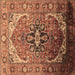 Square Machine Washable Oriental Brown Industrial Rug, wshurb2107brn