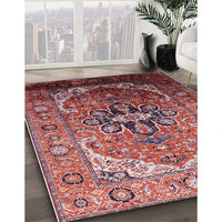 Mid-Century Modern Pink Brown Pink Oriental Rug, urb2107