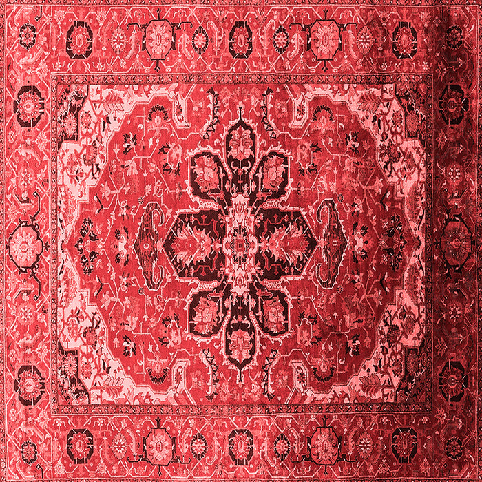 Machine Washable Oriental Red Industrial Rug, wshurb2107red