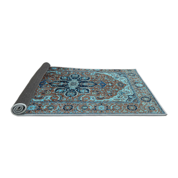 Sideview of Oriental Light Blue Industrial Rug, urb2107lblu