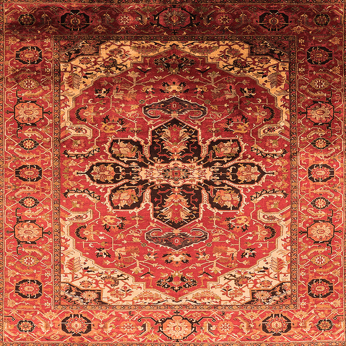 Square Oriental Orange Industrial Rug, urb2107org