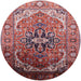 Round Machine Washable Industrial Modern Pink Brown Pink Rug, wshurb2107