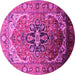 Round Oriental Pink Industrial Rug, urb2107pnk