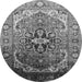 Round Oriental Gray Industrial Rug, urb2107gry