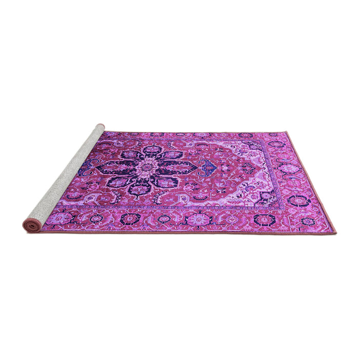 Sideview of Machine Washable Oriental Purple Industrial Area Rugs, wshurb2107pur