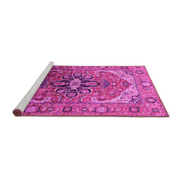 Sideview of Machine Washable Oriental Pink Industrial Rug, wshurb2107pnk
