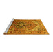 Sideview of Machine Washable Oriental Yellow Industrial Rug, wshurb2107yw