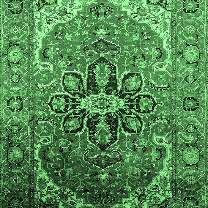 Machine Washable Oriental Emerald Green Industrial Area Rugs, wshurb2107emgrn