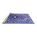 Sideview of Machine Washable Oriental Blue Industrial Rug, wshurb2107blu