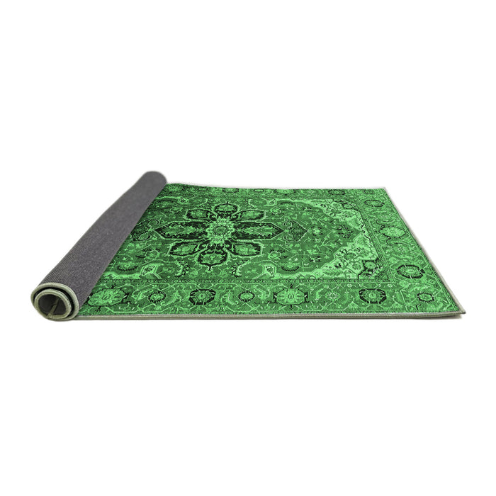 Sideview of Oriental Emerald Green Industrial Rug, urb2107emgrn