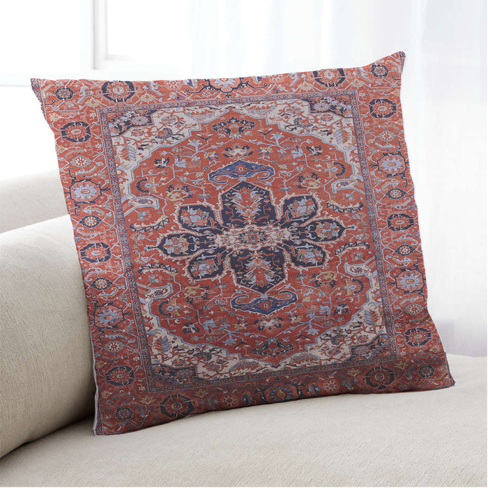 Lifestyle Image of Mid-Century Modern Urban Square Pink Brown Pink Throw Pillow, 18 inch by 18 inch, pwurb2107