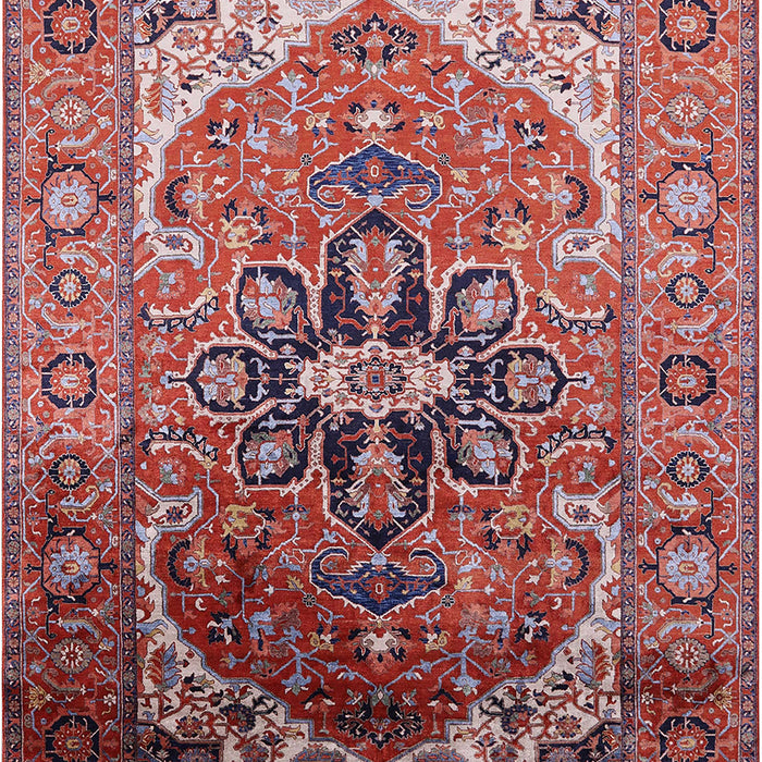 Mid-Century Modern Pink Brown Pink Oriental Rug, urb2107