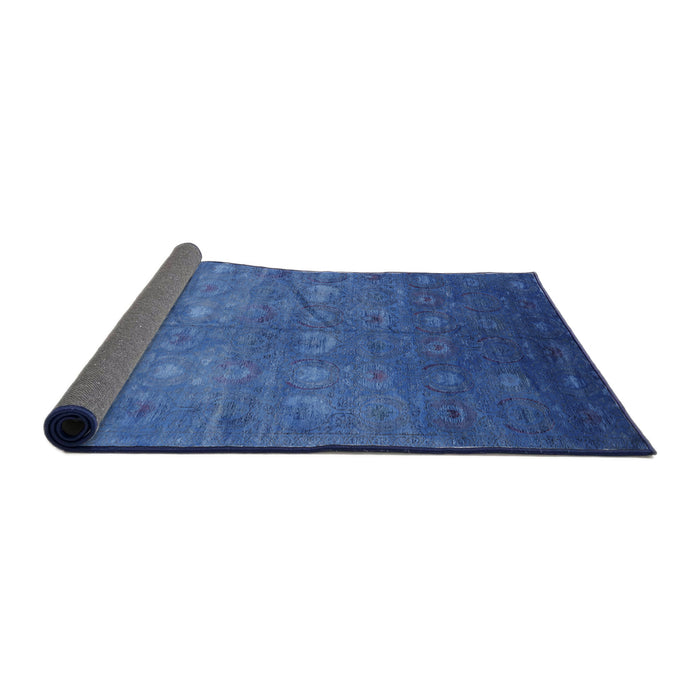 Sideview of Mid-Century Modern Sapphire Blue Oriental Rug, urb2108