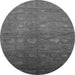 Round Oriental Gray Industrial Rug, urb2108gry