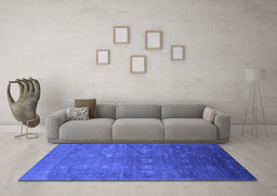 Machine Washable Oriental Blue Industrial Rug in a Living Room, wshurb2108blu