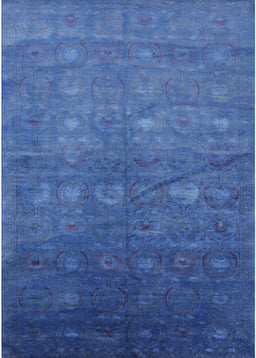 Mid-Century Modern Sapphire Blue Oriental Rug, urb2108