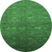 Round Oriental Emerald Green Industrial Rug, urb2108emgrn