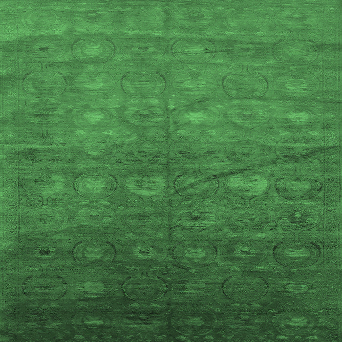 Square Oriental Emerald Green Industrial Rug, urb2108emgrn