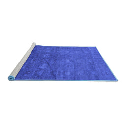 Sideview of Machine Washable Oriental Blue Industrial Rug, wshurb2108blu