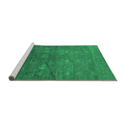Sideview of Machine Washable Oriental Green Industrial Area Rugs, wshurb2108grn