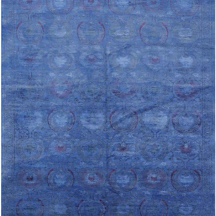Machine Washable Industrial Modern Sapphire Blue Rug, wshurb2108