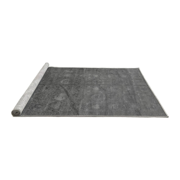 Sideview of Machine Washable Oriental Gray Industrial Rug, wshurb2108gry