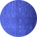 Round Oriental Blue Industrial Rug, urb2108blu