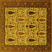 Square Oriental Yellow Industrial Rug, urb2109yw