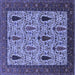 Square Oriental Blue Industrial Rug, urb2109blu