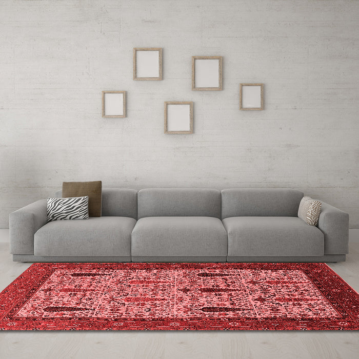 Industrial Red Washable Rugs