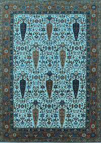 Oriental Light Blue Industrial Rug, urb2109lblu