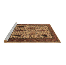 Sideview of Machine Washable Oriental Brown Industrial Rug, wshurb2109brn