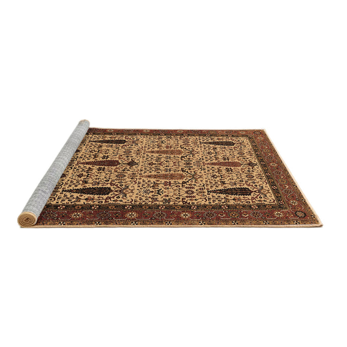 Sideview of Machine Washable Oriental Brown Industrial Rug, wshurb2109brn