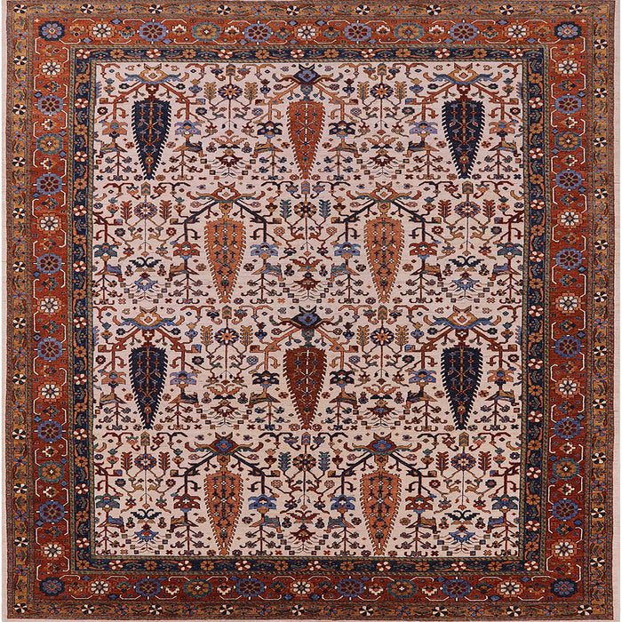 Square Machine Washable Industrial Modern Camel Brown Rug, wshurb2109