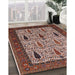 Mid-Century Modern Camel Brown Oriental Rug in Family Room, urb2109