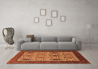 Machine Washable Oriental Orange Industrial Rug, wshurb2109org