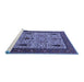 Sideview of Machine Washable Oriental Blue Industrial Rug, wshurb2109blu