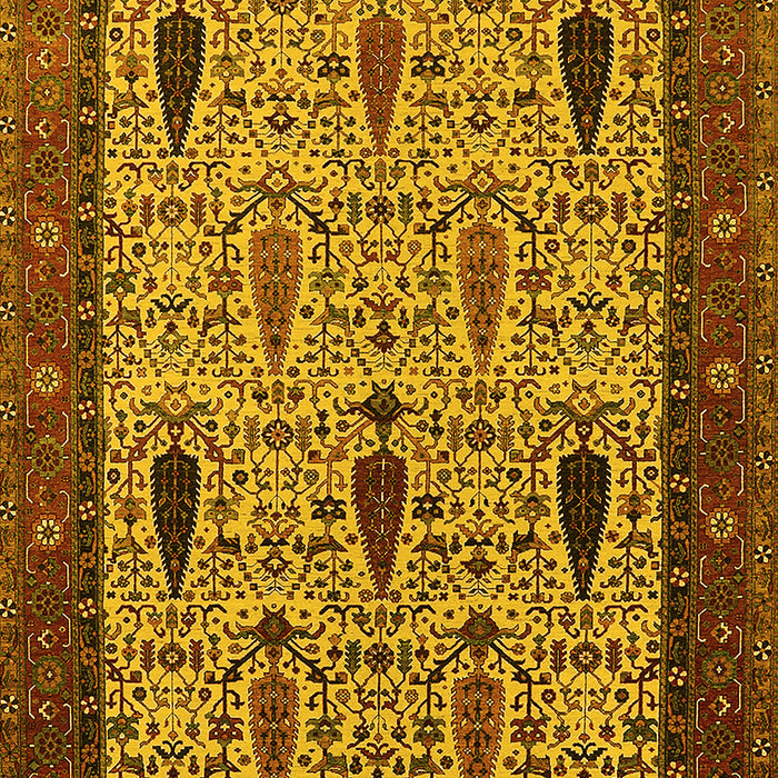 Machine Washable Oriental Yellow Industrial Rug, wshurb2109yw
