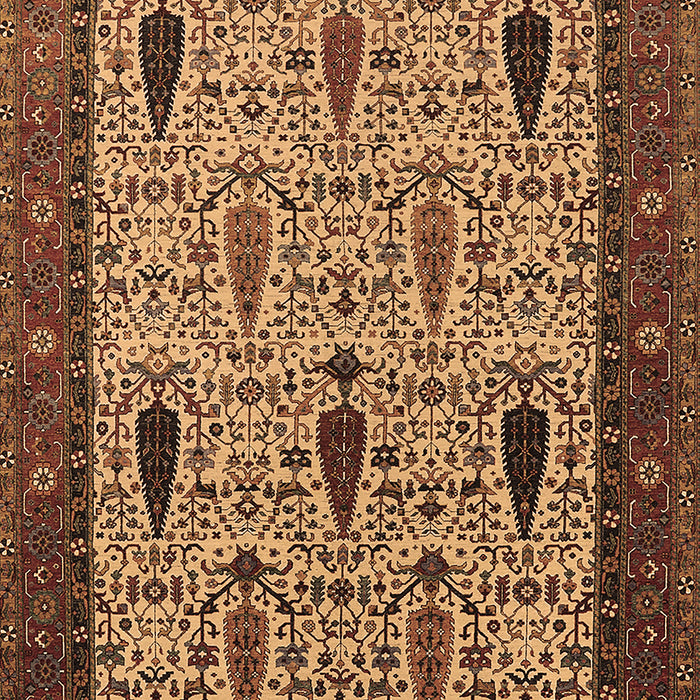 Machine Washable Oriental Brown Industrial Rug, wshurb2109brn