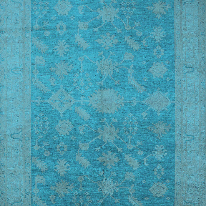 Machine Washable Oriental Light Blue Industrial Rug, wshurb2110lblu