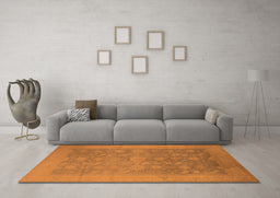 Machine Washable Oriental Orange Industrial Area Rugs in a Living Room, wshurb2110org
