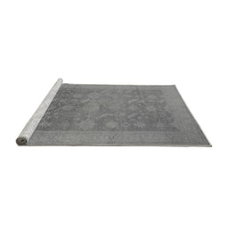 Sideview of Machine Washable Oriental Gray Industrial Rug, wshurb2110gry