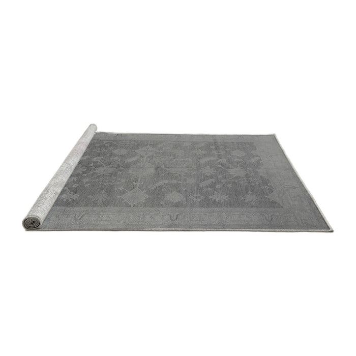 Sideview of Machine Washable Oriental Gray Industrial Rug, wshurb2110gry