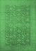 Machine Washable Oriental Emerald Green Industrial Area Rugs, wshurb2110emgrn