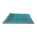 Sideview of Machine Washable Oriental Light Blue Industrial Rug, wshurb2110lblu