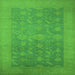 Square Machine Washable Oriental Green Industrial Area Rugs, wshurb2110grn